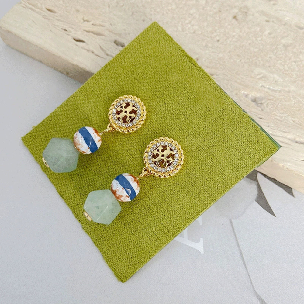 Tory Burch Rhinestone Letter Earrings - Picture 3 of 6